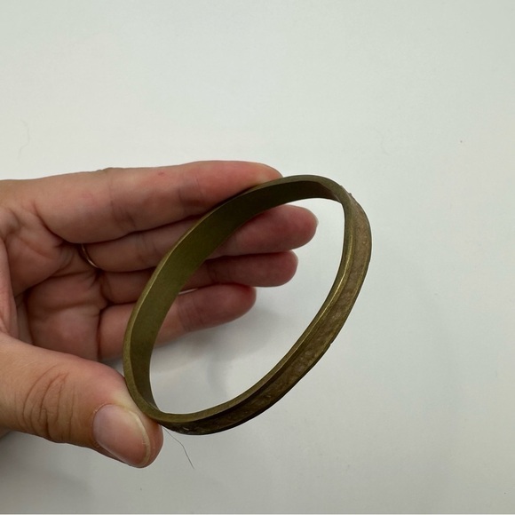 David Urso Pink Quartz Crushed Gemstone Bronze Bangle - Picture 3 of 3